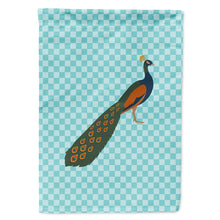 Load image into Gallery viewer, Indian Peacock Peafowl Blue Check Flag Canvas House Size BB8099CHF