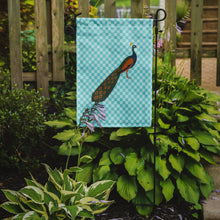 Load image into Gallery viewer, Indian Peacock Peafowl Blue Check Garden Flag - Outdoor Decorative Yard Flag