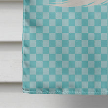 Load image into Gallery viewer, White Peacock Peafowl Blue Check Flag Canvas House Size BB8100CHF