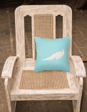 Load image into Gallery viewer, White Peacock Peafowl Blue Check Fabric Decorative Pillow BB8100PW1818
