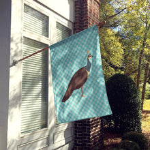 Load image into Gallery viewer, Indian Peahen Peafowl Blue Check Flag Canvas House Size BB8101CHF