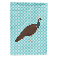 Load image into Gallery viewer, Indian Peahen Peafowl Blue Check Flag Canvas House Size BB8101CHF