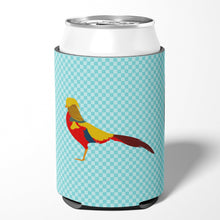 Load image into Gallery viewer, Golden or Chinese Pheasant Blue Check Can or Bottle Hugger