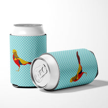 Load image into Gallery viewer, Golden or Chinese Pheasant Blue Check Can or Bottle Hugger