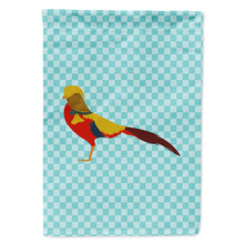 Load image into Gallery viewer, Golden or Chinese Pheasant Blue Check Flag Canvas House Size BB8102CHF