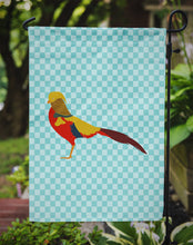 Load image into Gallery viewer, Golden or Chinese Pheasant Blue Check Garden Flag - Outdoor Decorative Yard Flag