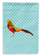 Load image into Gallery viewer, Golden or Chinese Pheasant Blue Check Garden Flag - Outdoor Decorative Yard Flag