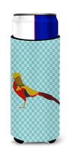 Load image into Gallery viewer, Golden or Chinese Pheasant Blue Check   Hugger for slim cans