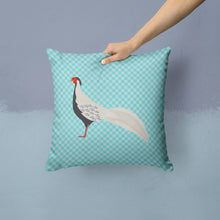 Load image into Gallery viewer, Silver Pheasant Blue Check Throw Pillow - 14x14 Decorative Pillow – Art for Your Home &amp; Patio BB8103PW1414