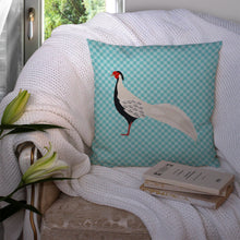 Load image into Gallery viewer, Silver Pheasant Blue Check Throw Pillow - 14x14 Decorative Pillow – Art for Your Home &amp; Patio BB8103PW1414