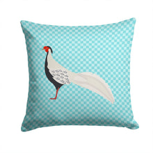Load image into Gallery viewer, Silver Pheasant Blue Check Throw Pillow - 14x14 Decorative Pillow – Art for Your Home &amp; Patio BB8103PW1414
