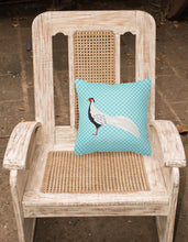 Load image into Gallery viewer, Silver Pheasant Blue Check Fabric Decorative Pillow BB8103PW1818