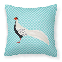 Load image into Gallery viewer, Silver Pheasant Blue Check Fabric Decorative Pillow BB8103PW1818