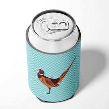 Load image into Gallery viewer, Ring-necked Common Pheasant Blue Check Can or Bottle Hugger BB8104CC