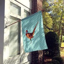 Load image into Gallery viewer, Ring-necked Common Pheasant Blue Check Flag Canvas House Size BB8104CHF