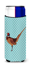 Load image into Gallery viewer, Ring-necked Common Pheasant Blue Check   Hugger for slim cans