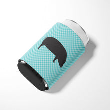 Load image into Gallery viewer, Devon Large Black Pig Blue Check Can or Bottle Hugger BB8105CC