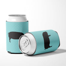 Load image into Gallery viewer, Devon Large Black Pig Blue Check Can or Bottle Hugger BB8105CC