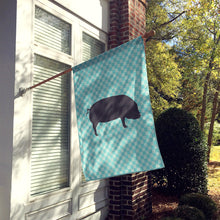 Load image into Gallery viewer, Devon Large Black Pig Blue Check Flag Canvas House Size BB8105CHF