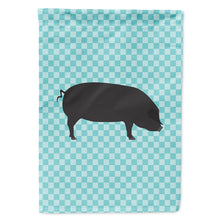 Load image into Gallery viewer, Devon Large Black Pig Blue Check Flag Canvas House Size BB8105CHF