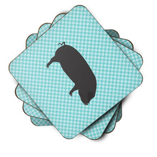 Load image into Gallery viewer, Devon Large Black Pig Blue Check Foam Coaster  BB8105FC