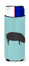 Load image into Gallery viewer, Devon Large Black Pig Blue Check   Hugger for slim cans