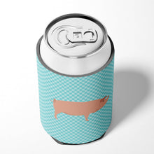 Load image into Gallery viewer, American Landrace Pig Blue Check Can or Bottle Hugger BB8106CC