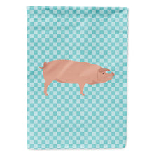 Load image into Gallery viewer, American Landrace Pig Blue Check Flag Canvas House Size BB8106CHF
