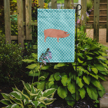 Load image into Gallery viewer, American Landrace Pig Blue Check Garden Flag - Outdoor Decorative Yard Flag