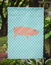 Load image into Gallery viewer, American Landrace Pig Blue Check Garden Flag - Outdoor Decorative Yard Flag