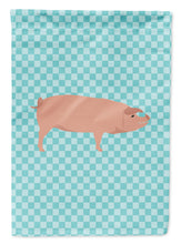 Load image into Gallery viewer, American Landrace Pig Blue Check Garden Flag - Outdoor Decorative Yard Flag