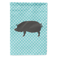 Load image into Gallery viewer, Berkshire Pig Blue Check Flag Canvas House Size BB8107CHF