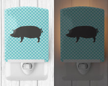 Load image into Gallery viewer, Berkshire Pig Blue Check Ceramic Night Light BB8107CNL