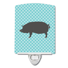 Load image into Gallery viewer, Berkshire Pig Blue Check Ceramic Night Light BB8107CNL