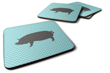 Load image into Gallery viewer, Berkshire Pig Blue Check Foam Coaster  BB8107FC
