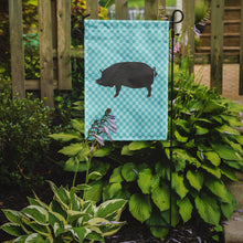 Load image into Gallery viewer, Berkshire Pig Blue Check Garden Flag - Outdoor Decorative Yard Flag