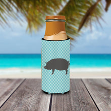 Load image into Gallery viewer, Berkshire Pig Blue Check   Hugger for slim cans
