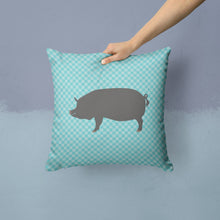 Load image into Gallery viewer, Berkshire Pig Blue Check Throw Pillow - 14x14 Decorative Pillow – Art for Your Home &amp; Patio BB8107PW1414