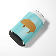 Load image into Gallery viewer, Hungarian Mangalica Pig Blue Check Can or Bottle Hugger BB8108CC