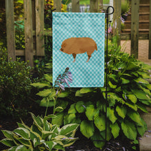 Load image into Gallery viewer, Hungarian Mangalica Pig Blue Check Garden Flag - Outdoor Decorative Yard Flag