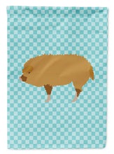 Load image into Gallery viewer, Hungarian Mangalica Pig Blue Check Garden Flag - Outdoor Decorative Yard Flag