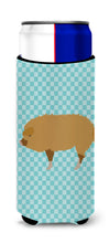 Load image into Gallery viewer, Hungarian Mangalica Pig Blue Check   Hugger for slim cans