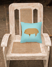 Load image into Gallery viewer, Hungarian Mangalica Pig Blue Check Fabric Decorative Pillow BB8108PW1818