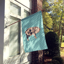 Load image into Gallery viewer, Mini Miniature Pig Blue Check Flag Canvas House Size BB8109CHF