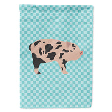 Load image into Gallery viewer, Mini Miniature Pig Blue Check Flag Canvas House Size BB8109CHF