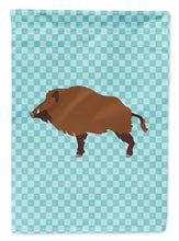 Load image into Gallery viewer, Wild Boar Pig Blue Check Garden Flag - Outdoor Decorative Yard Flag