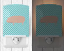 Load image into Gallery viewer, Welsh Pig Blue Check Ceramic Night Light BB8111CNL
