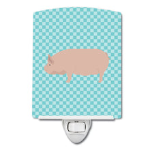 Load image into Gallery viewer, Welsh Pig Blue Check Ceramic Night Light BB8111CNL