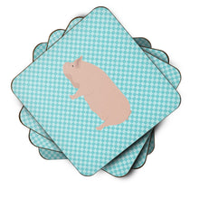 Load image into Gallery viewer, Welsh Pig Blue Check Foam Coaster  BB8111FC