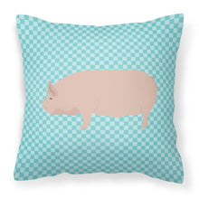 Load image into Gallery viewer, Welsh Pig Blue Check Fabric Decorative Pillow BB8111PW1818